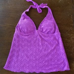 Mossimo crochet bathing suit halter top size M